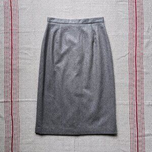 Vintage Women's 70s Ann Stevens Gray Wool Pencil Skirt 28"W